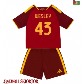 AS Roma Wesley Franca #43 Hemmakläder Barn 2026-27 Kortärmad (+ Korta byxor)